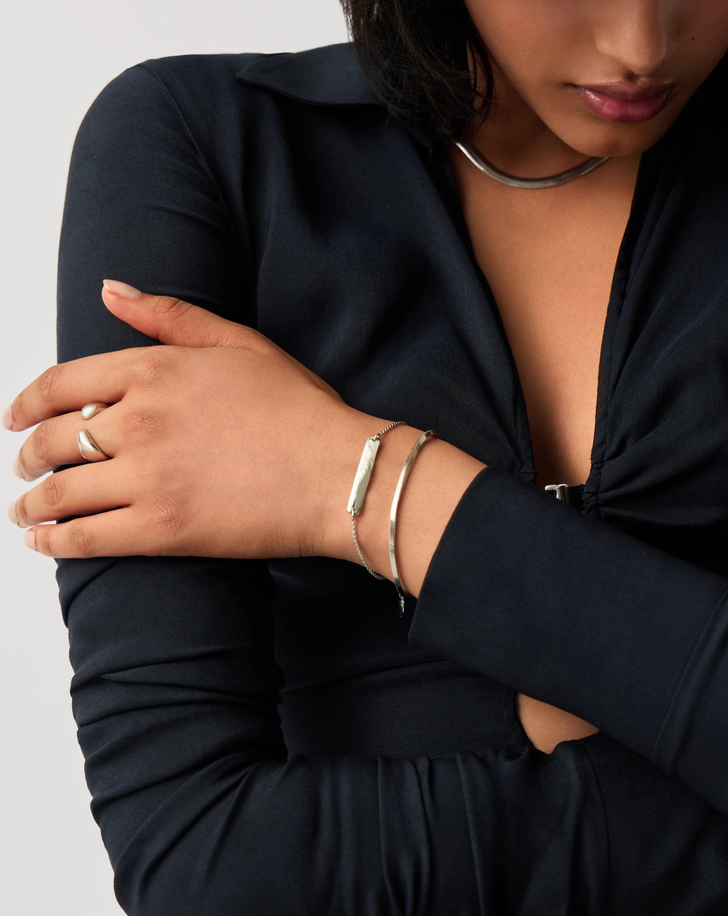 Engravable Bar Chain Bracelet | Silver Plated