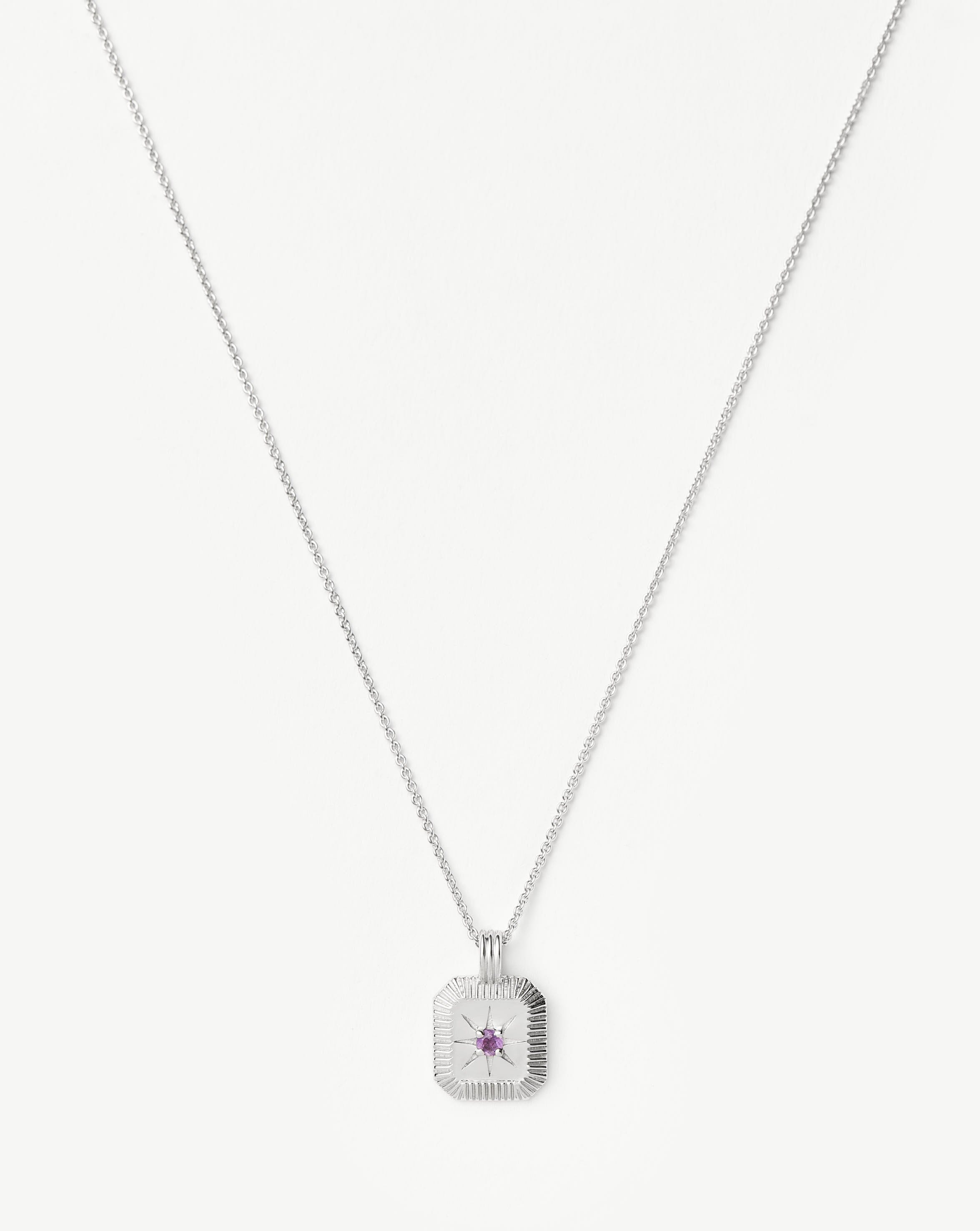 February Birthstone Pendant Necklace | Amethyst/February