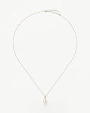 Fine Baroque Pearl Organic Pendant Necklace | 14k Solid White Gold/Pearl