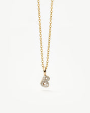 Fine Diamond Initial Mini Pendant Necklace - B | 14k Solid Yellow Gold Plated/Diamond