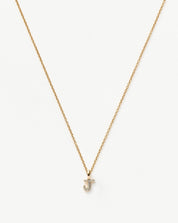 Fine Diamond Initial Mini Pendant Necklace - J | 14k Solid Yellow Gold Plated/Diamond