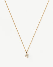 Fine Diamond Initial Mini Pendant Necklace  - M | 14k Solid Yellow Gold Plated/Diamond