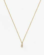 Fine Diamond Initial Mini Pendant Necklace - S | 14k Solid Yellow Gold Plated/Diamond