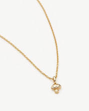 Fine Diamond Mushroom Mini Pendant Necklace | 14k Solid Gold/Diamond