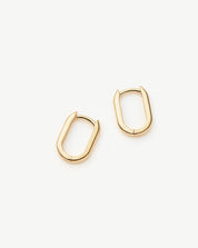 Fine Ovate Mini Hoop Earrings | 14k Solid Gold