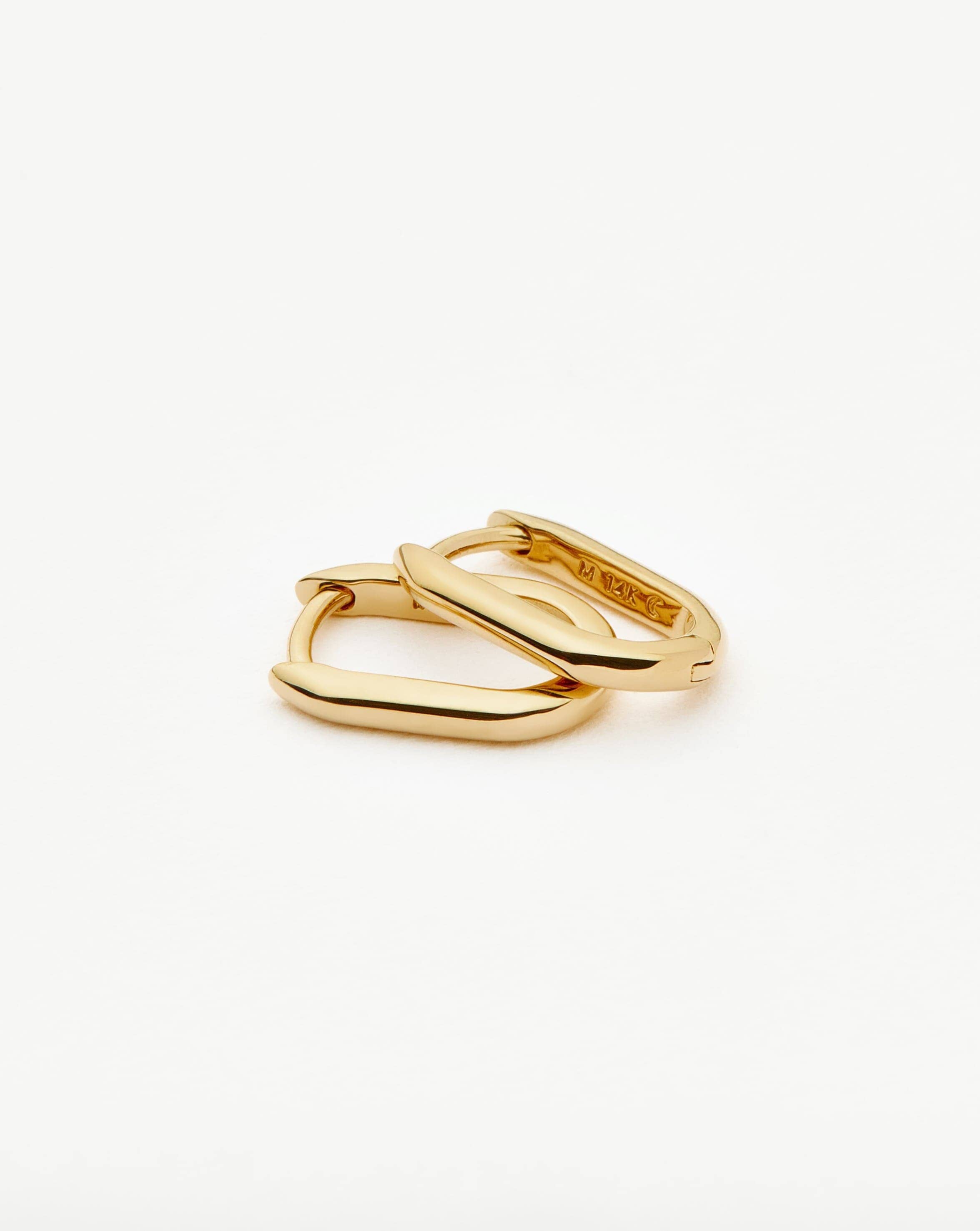 Fine Ovate Mini Hoop Earrings | 14k Solid Gold