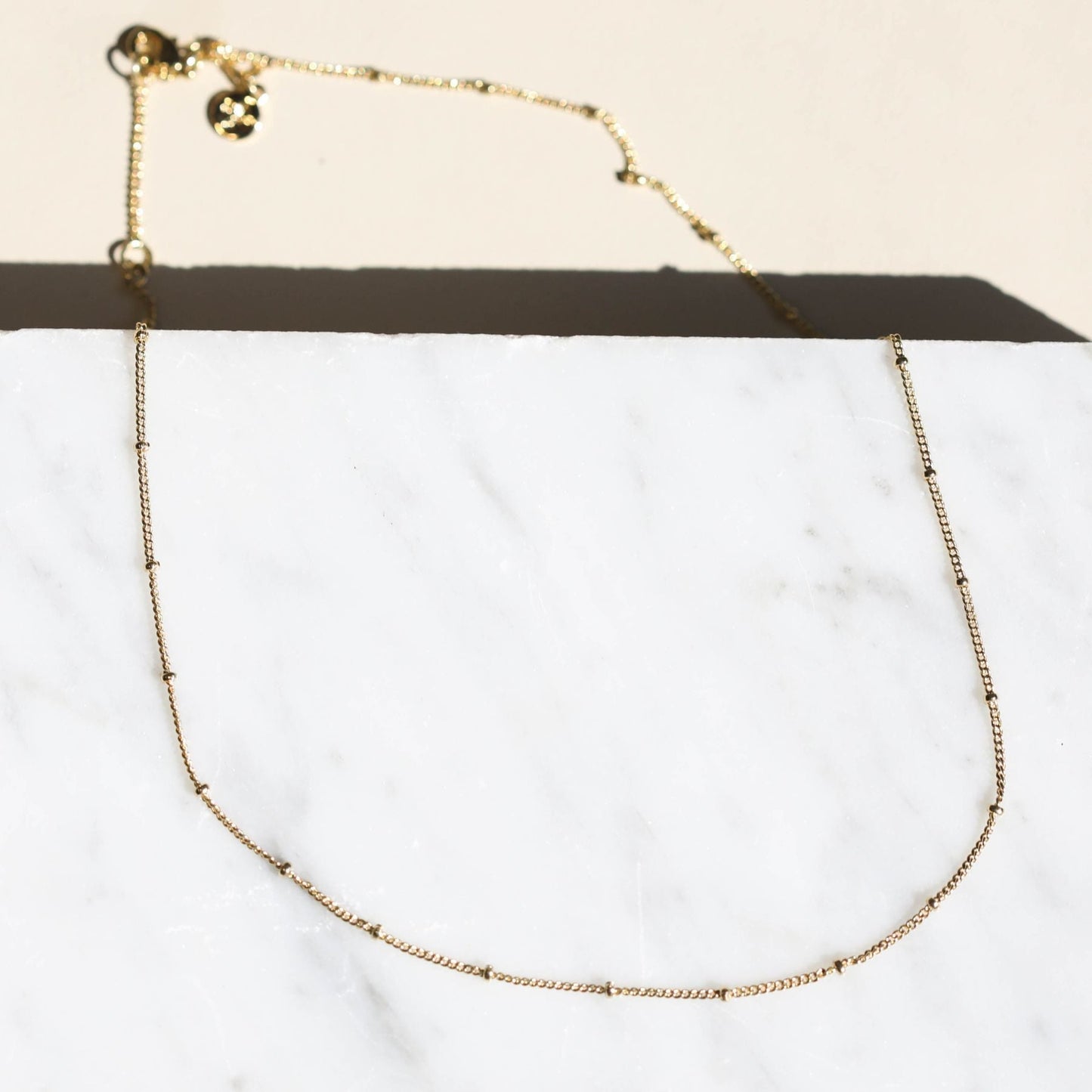 Delicate Saturn Chain Necklace in Gold