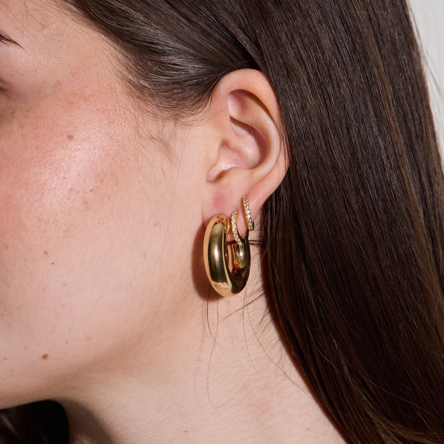 Gold Hoops in Donut Shape