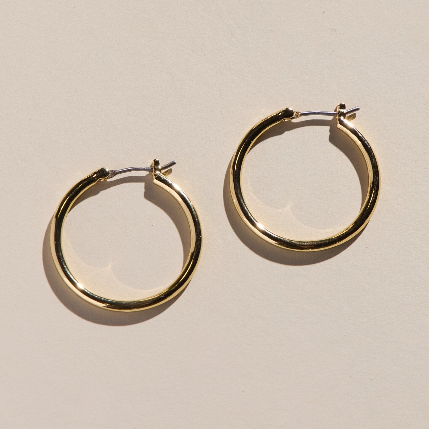 Gold Hoop Earrings with Halo Design