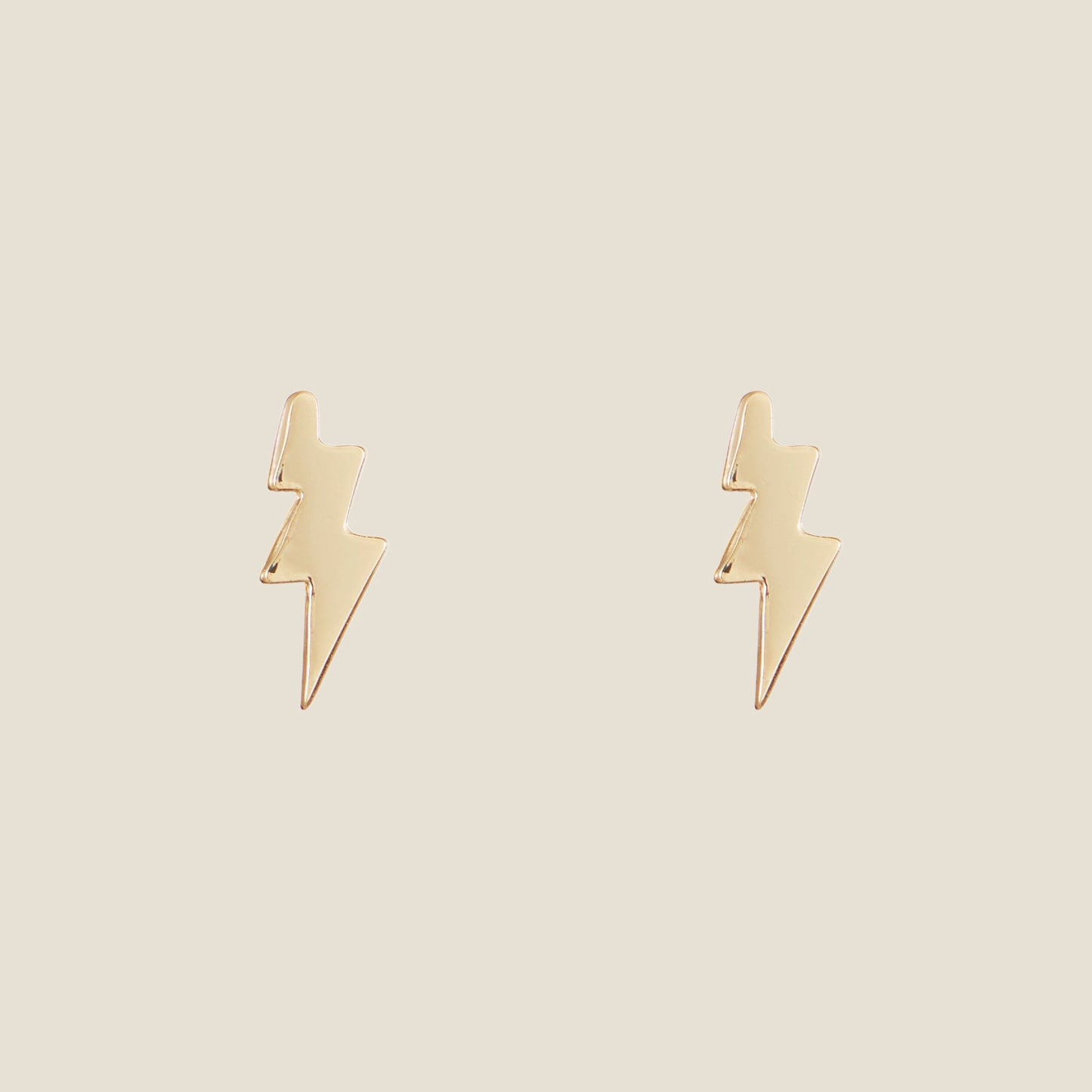 Stylish Gold Lightning Bolt Stud Earrings