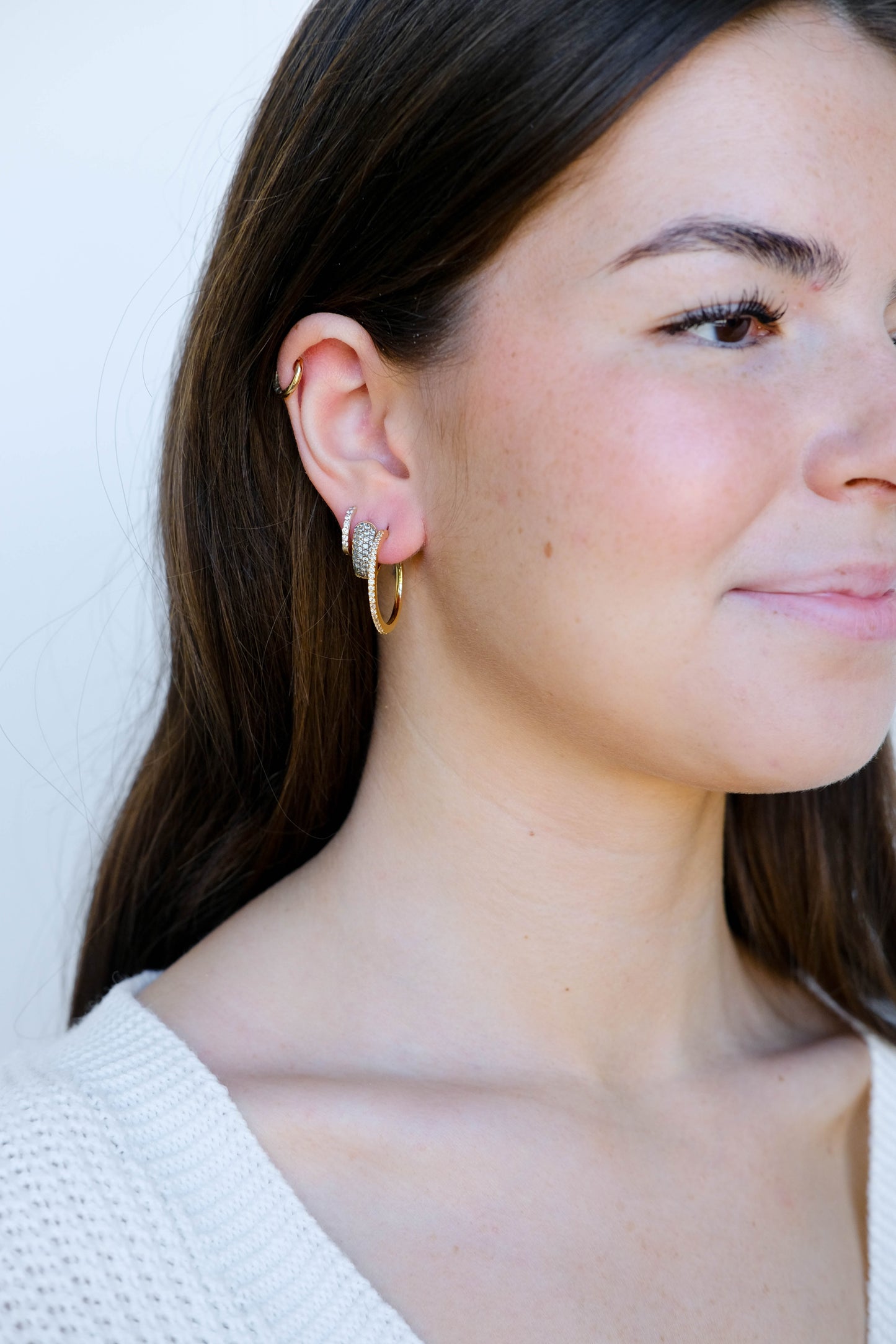 Gold Pavé Hoop Earrings for Stylish Look