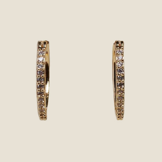 Gold Pavé Hoop Earrings for Stylish Look