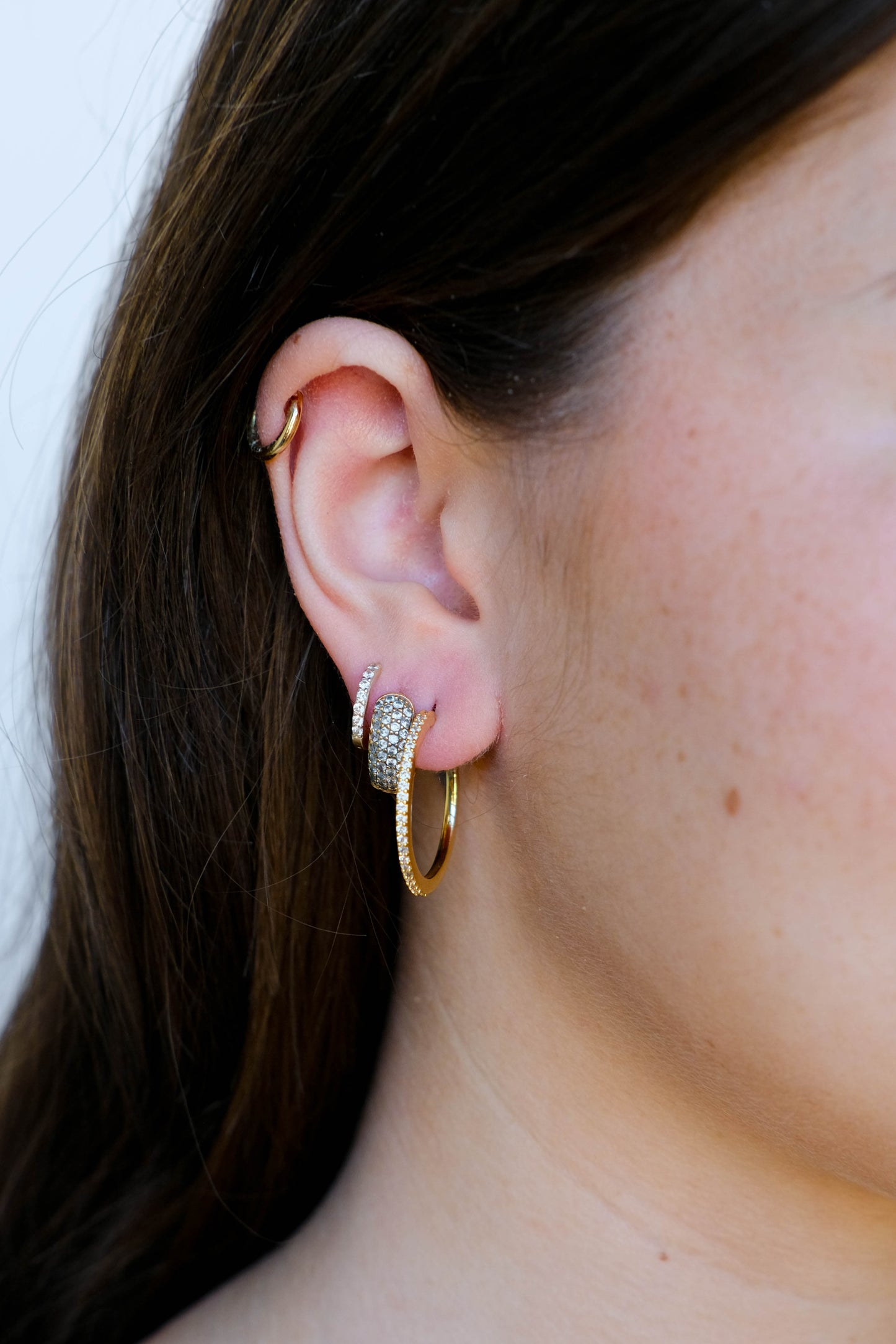 Gold Pavé Hoop Earrings for Stylish Look