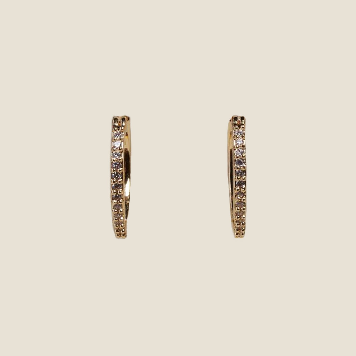 Pavé Gold Huggie Earrings for Everyday Wear