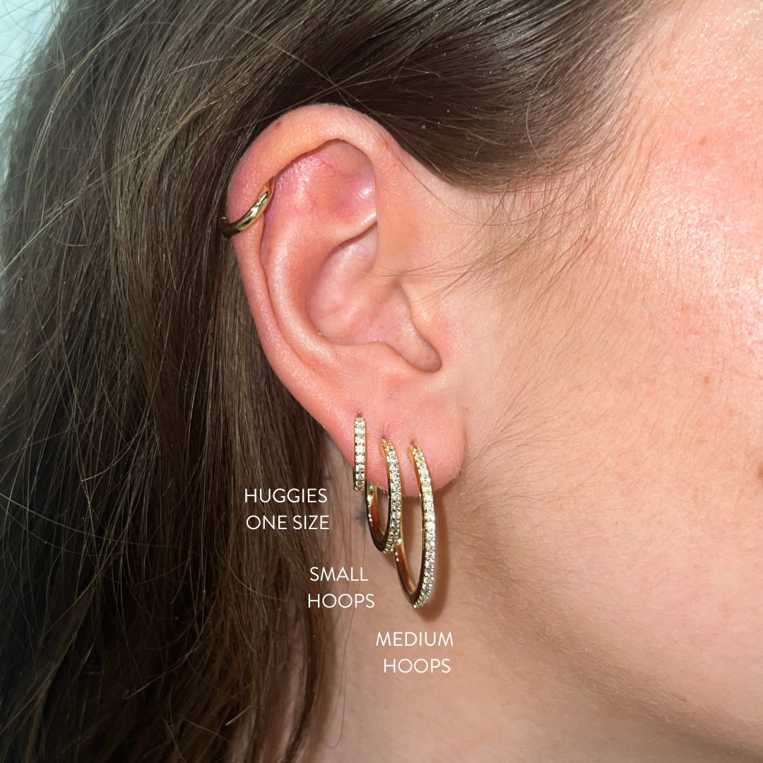 Pavé Gold Huggie Earrings for Everyday Wear