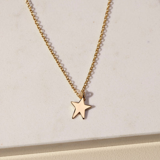 Gold Superstar Pendant Necklace for Everyday Wear