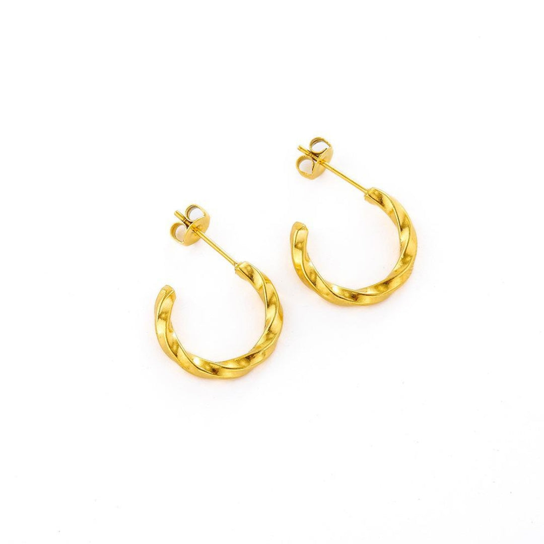 Spiral Gold Hoop Earrings