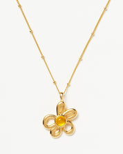 Good Vibes Retro Flower Pendant Necklace