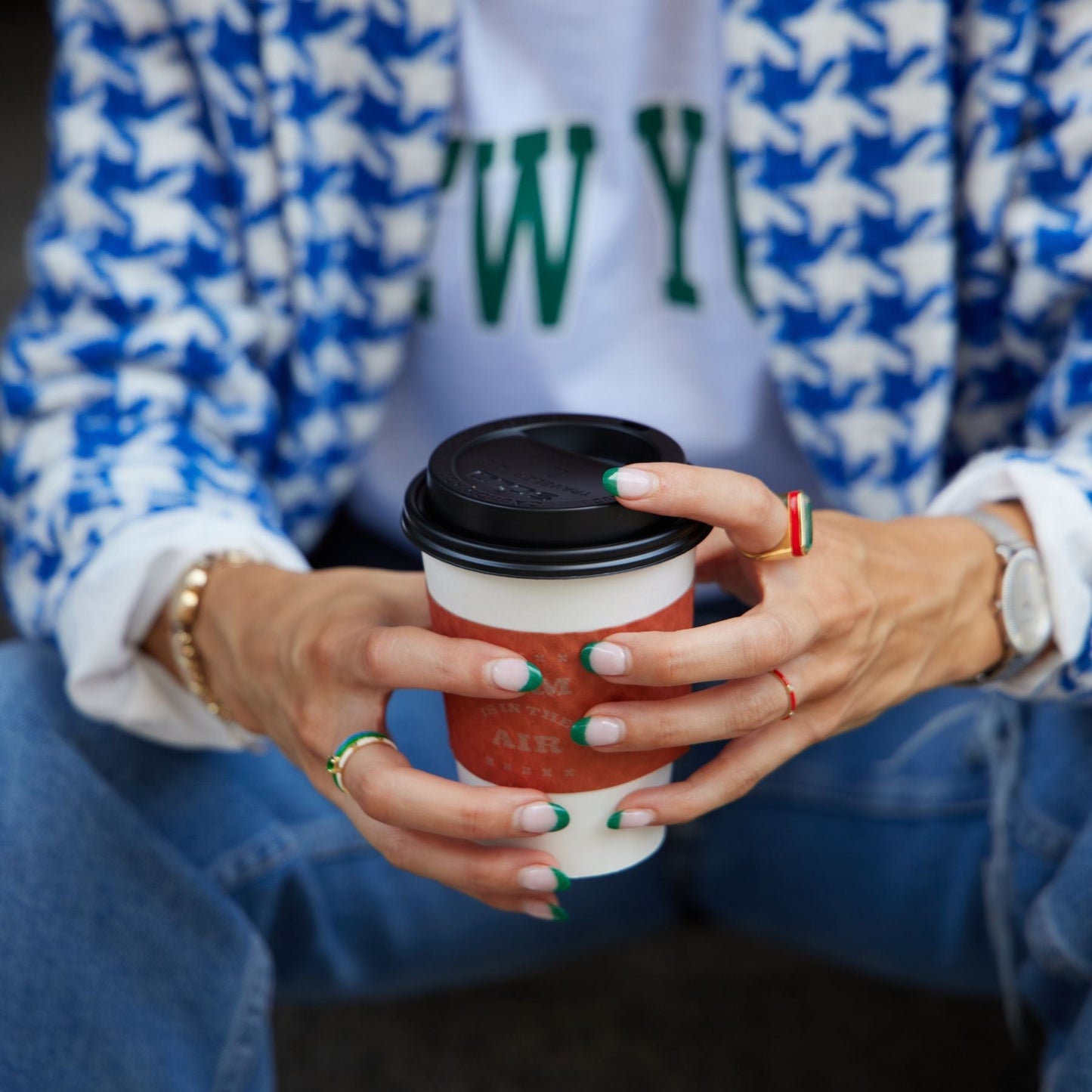 Green Enamel Ring in Stylish Design