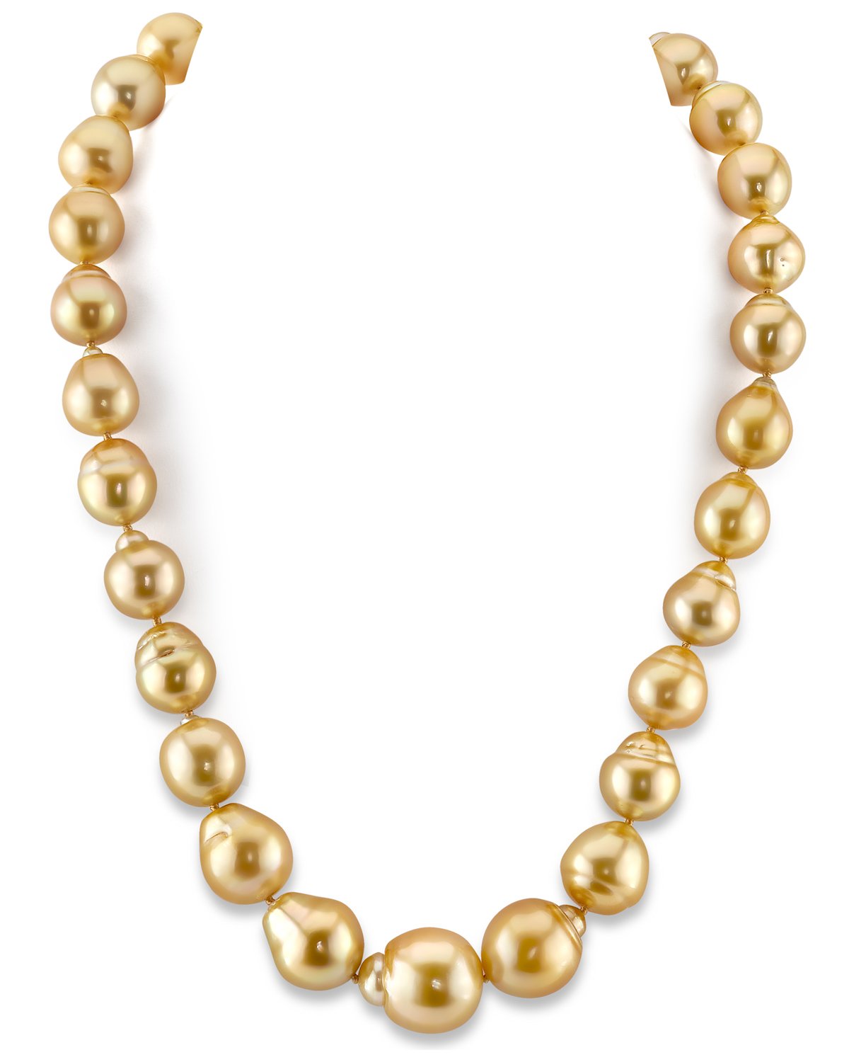 Baroque Pearl Necklace in Gold, 12-17mm Size