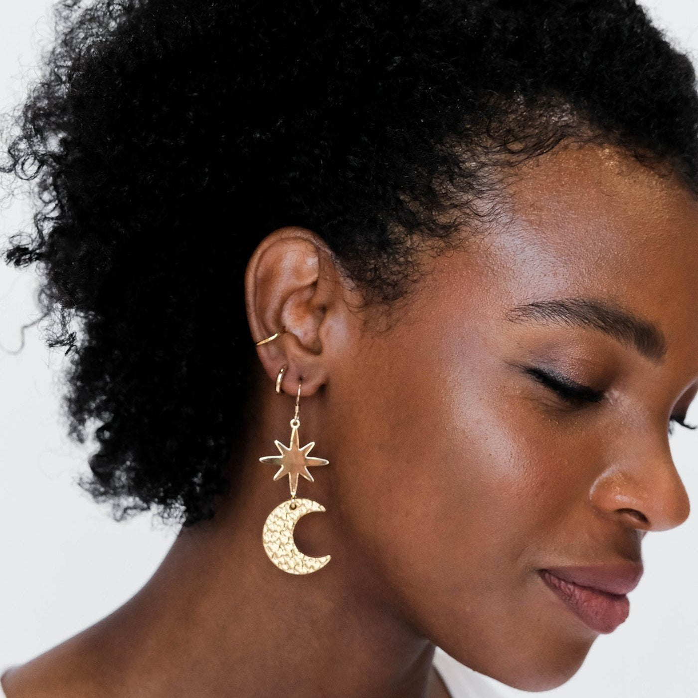 Hammered Gold Stylish Earrings