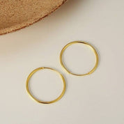 Classic Hoop Earrings Gold Vermeil All Sizes