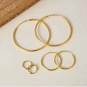 Classic Hoop Earrings Gold Vermeil All Sizes