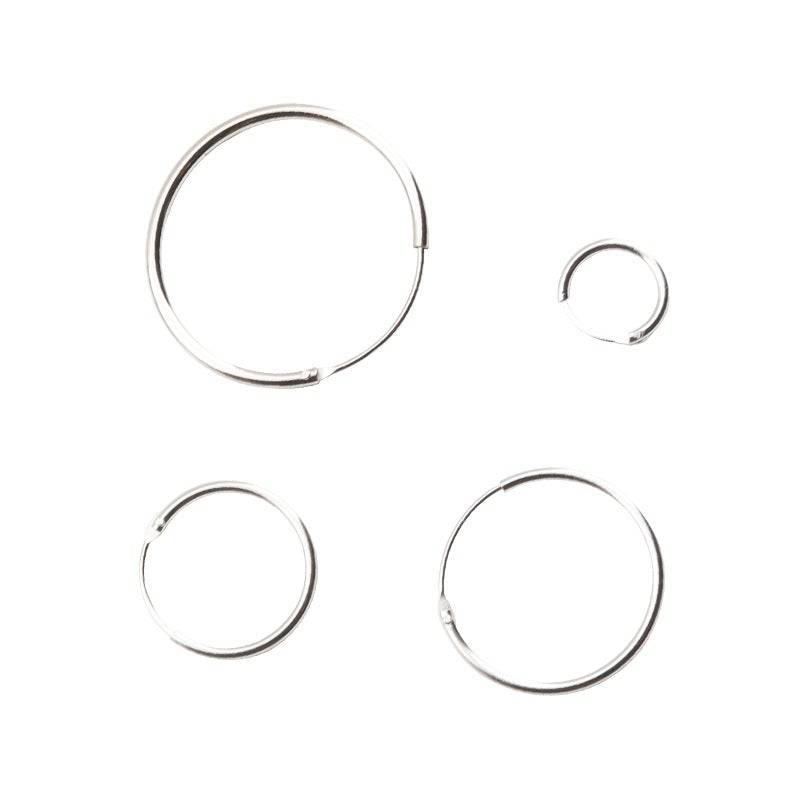 Classic Hoop Earrings Sterling Silver All Sizes