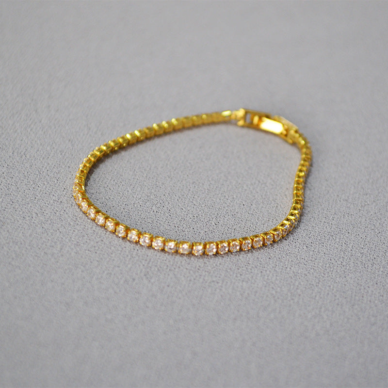 Thin CZ Stone Chain Bracelet