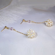 Flower Pearls Drop Earrings