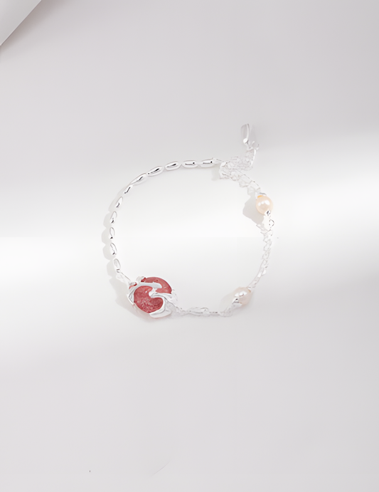 Sterling Silver Strawberry Crystal Bracelet 1