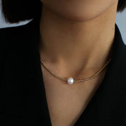 Disco Bead Freshwater Pearl Necklace