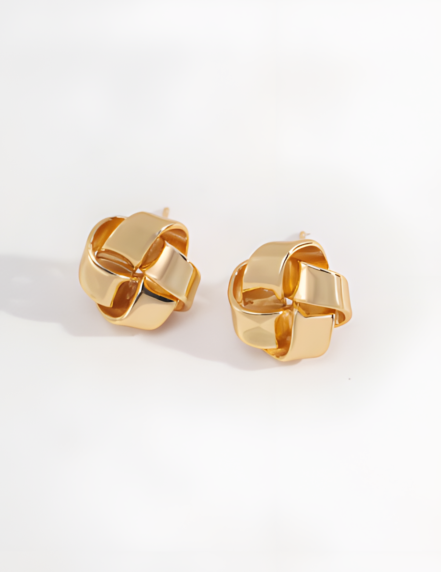 Golden Knot Stud Earrings 1