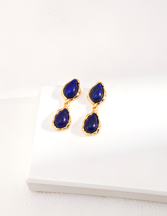 Handcrafted Lapis Lazuli Drop Earrings 1