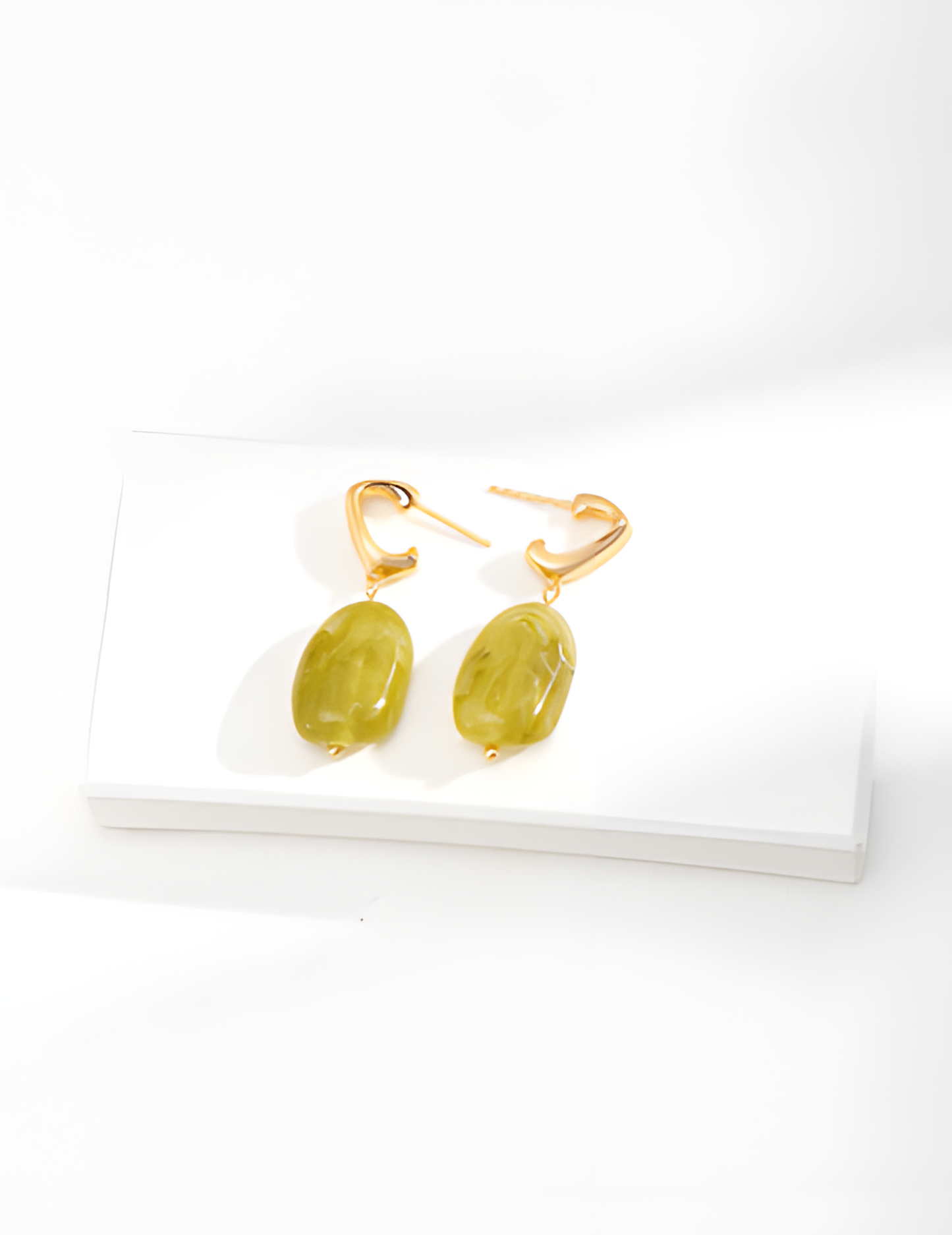 Green Resin Stud Earrings 1