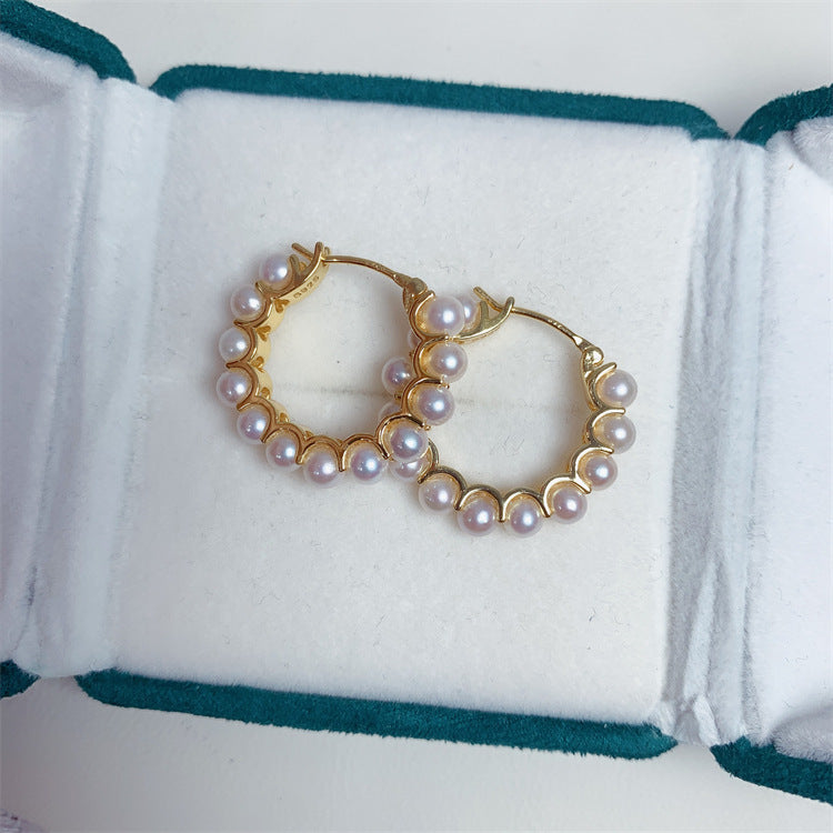 Circle Pearl Earrings