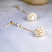 Flower Pearls Drop Earrings