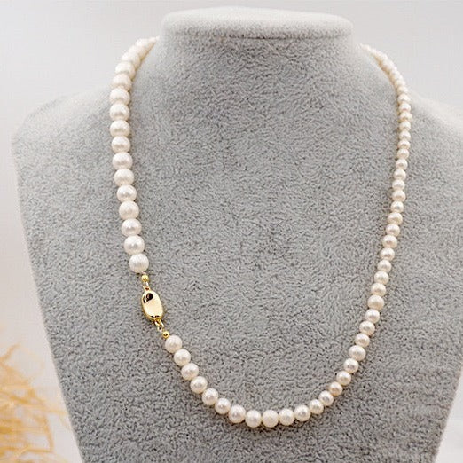 Elegant Long Gradual Pearls Necklace