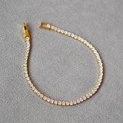 Thin CZ Stone Chain Bracelet