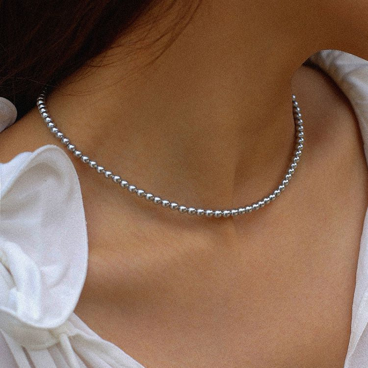 Grey Swarovski Pearl Necklace