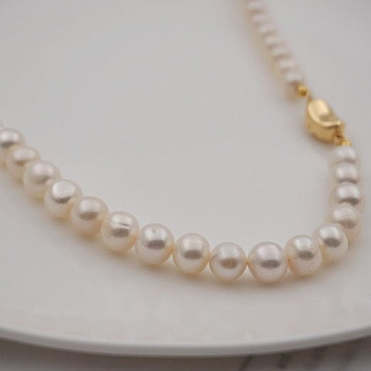 Elegant Long Gradual Pearls Necklace