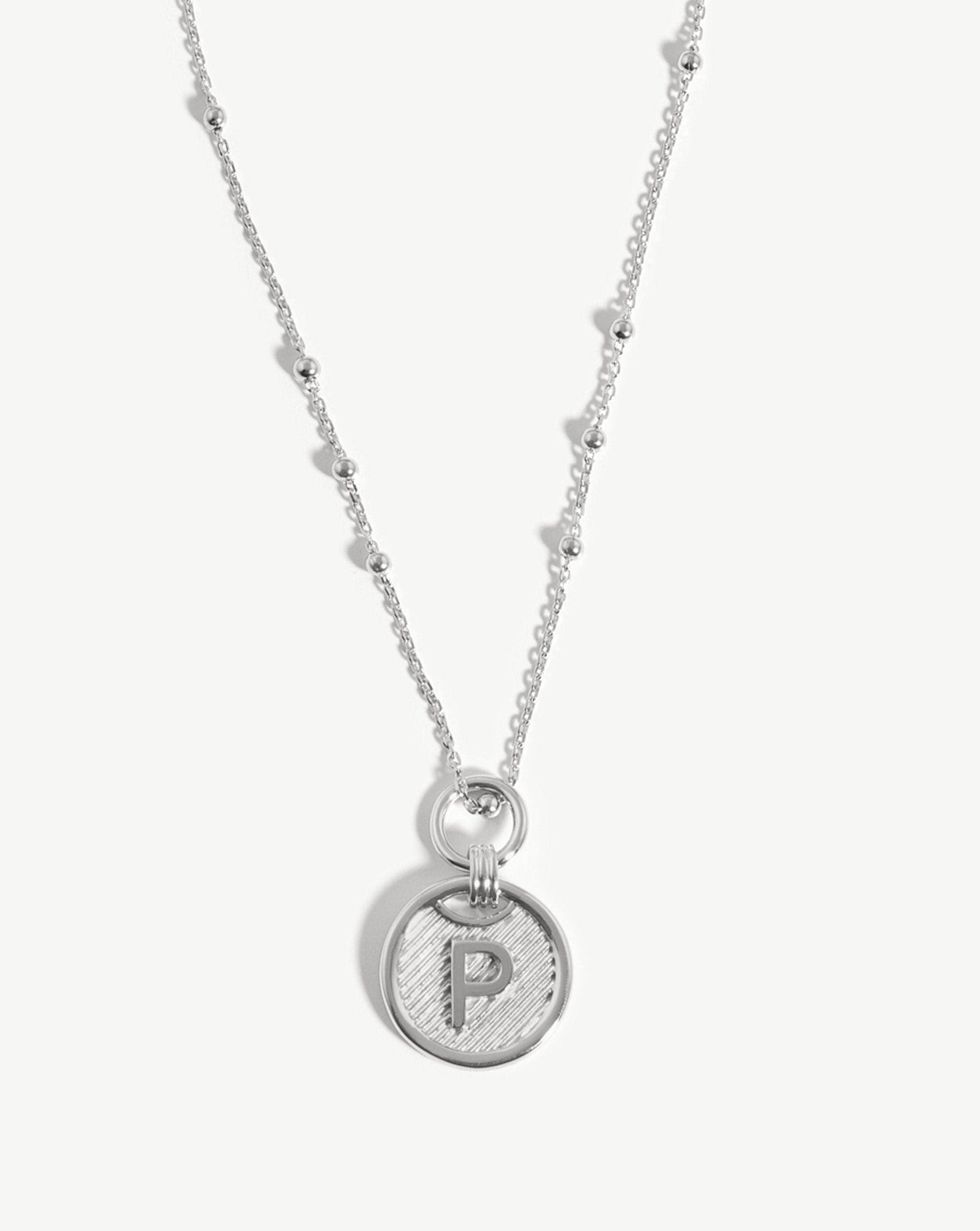 Initial Pendant Necklace - Initial P | Sterling Silver