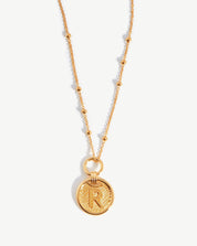 Initial Pendant Necklace - Initial R | 18k Gold Vermeil