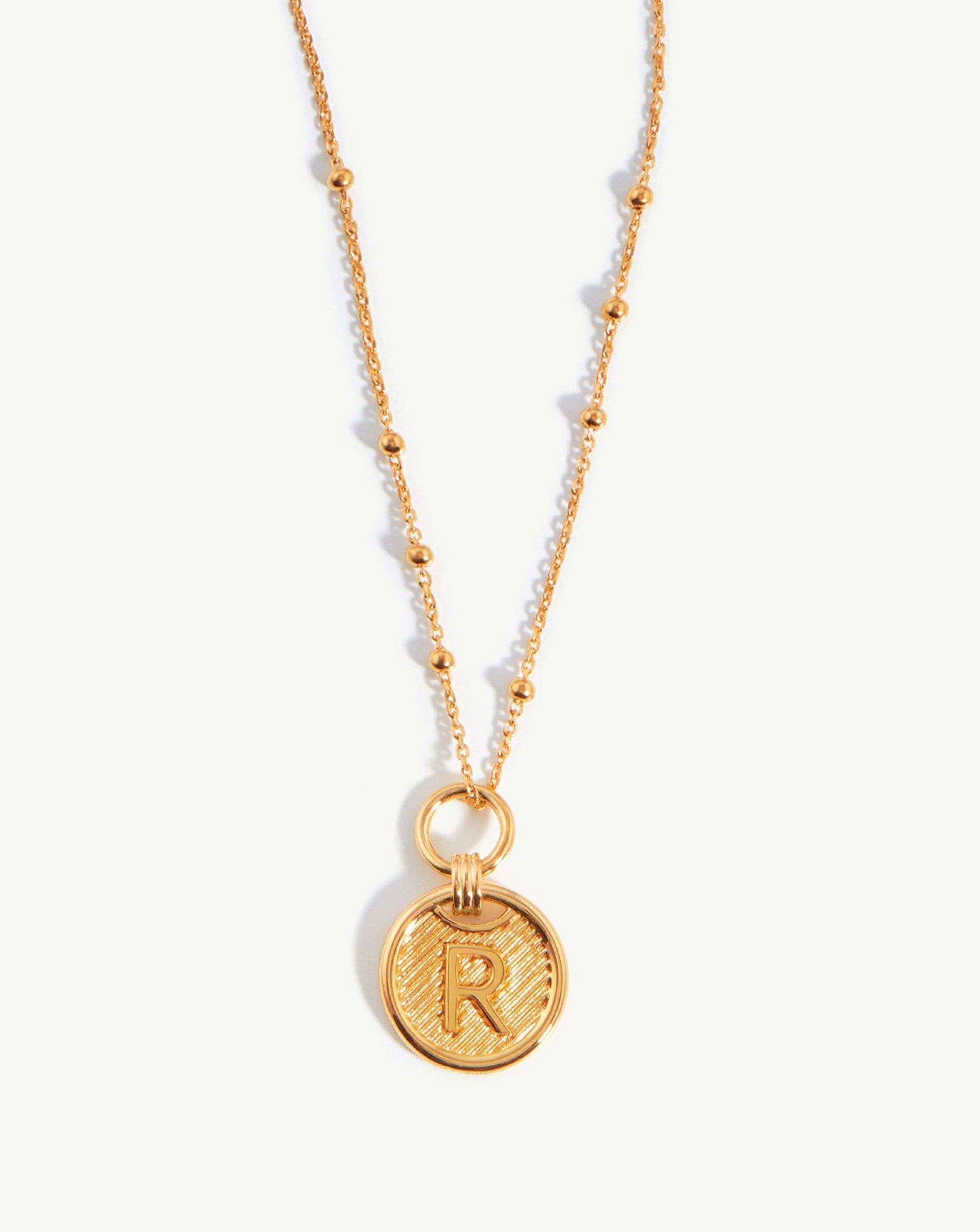 Initial Pendant Necklace - Initial R | 18k Gold Vermeil