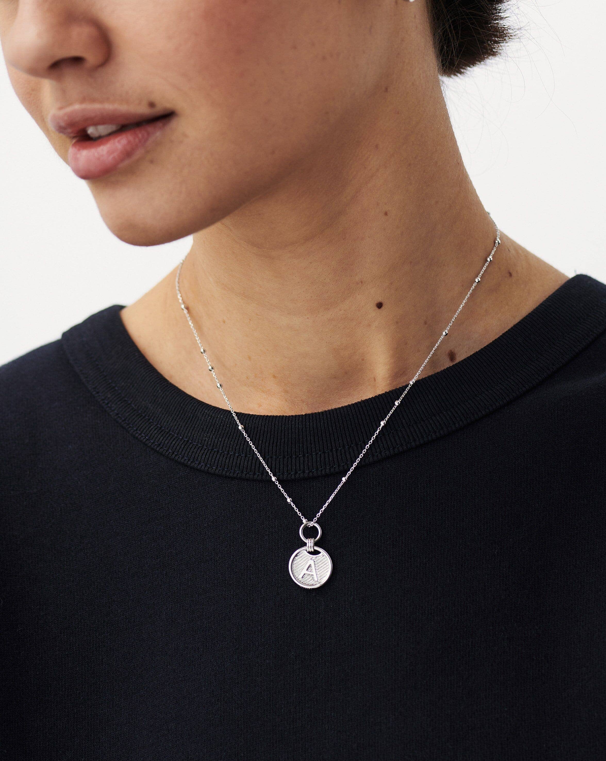 Initial Pendant Necklace - Initial S | Sterling Silver