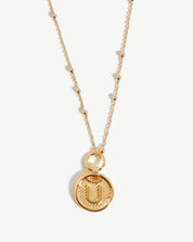 Initial Pendant Necklace - Initial U | 18k Gold Vermeil