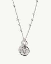 Initial Pendant Necklace - Initial V | Sterling Silver