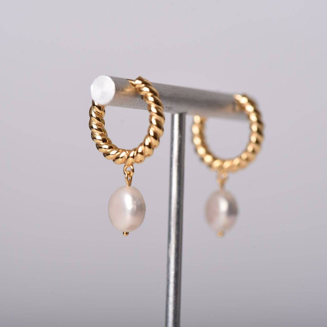 Stylish Drop Earrings with Elegant Pearls