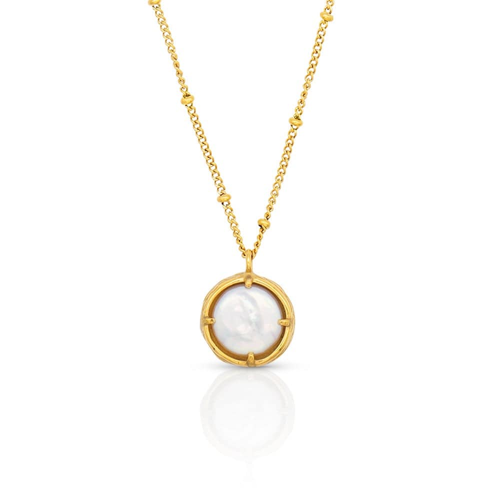 Gold Pearl Pendant Necklace for Women