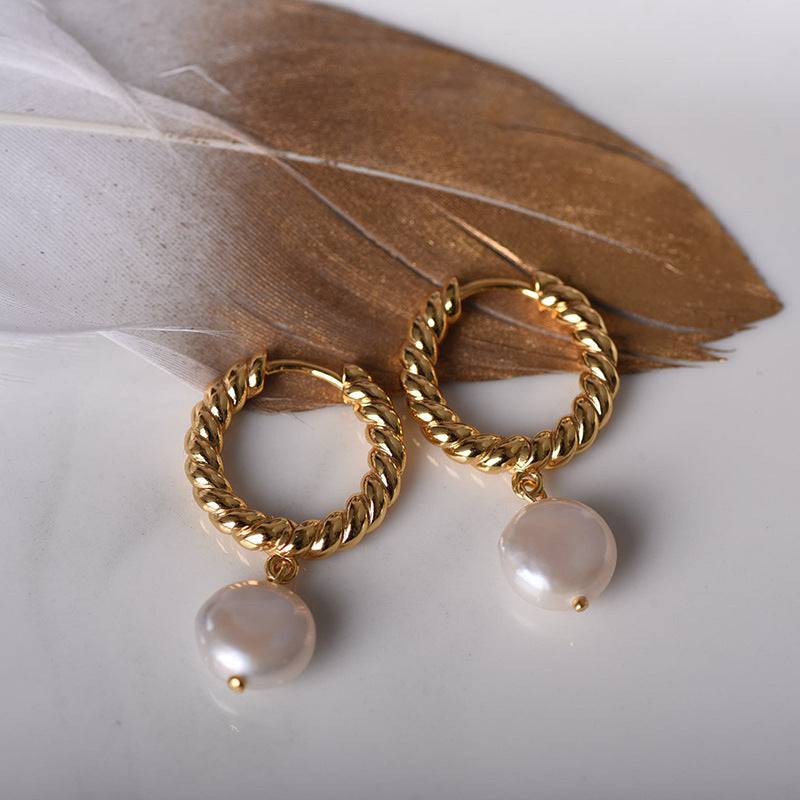 Stylish Drop Earrings with Elegant Pearls